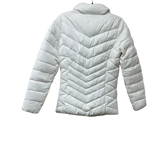 Puma White Down Puffer Jacket Sz S • Hot Pink Lining & Zipper • Short #560893 - Picture 3 of 7